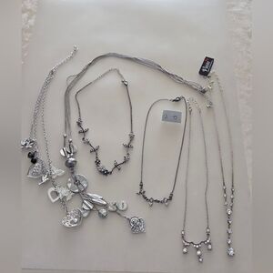 Silver Toned And Crystal Jewelry Lot